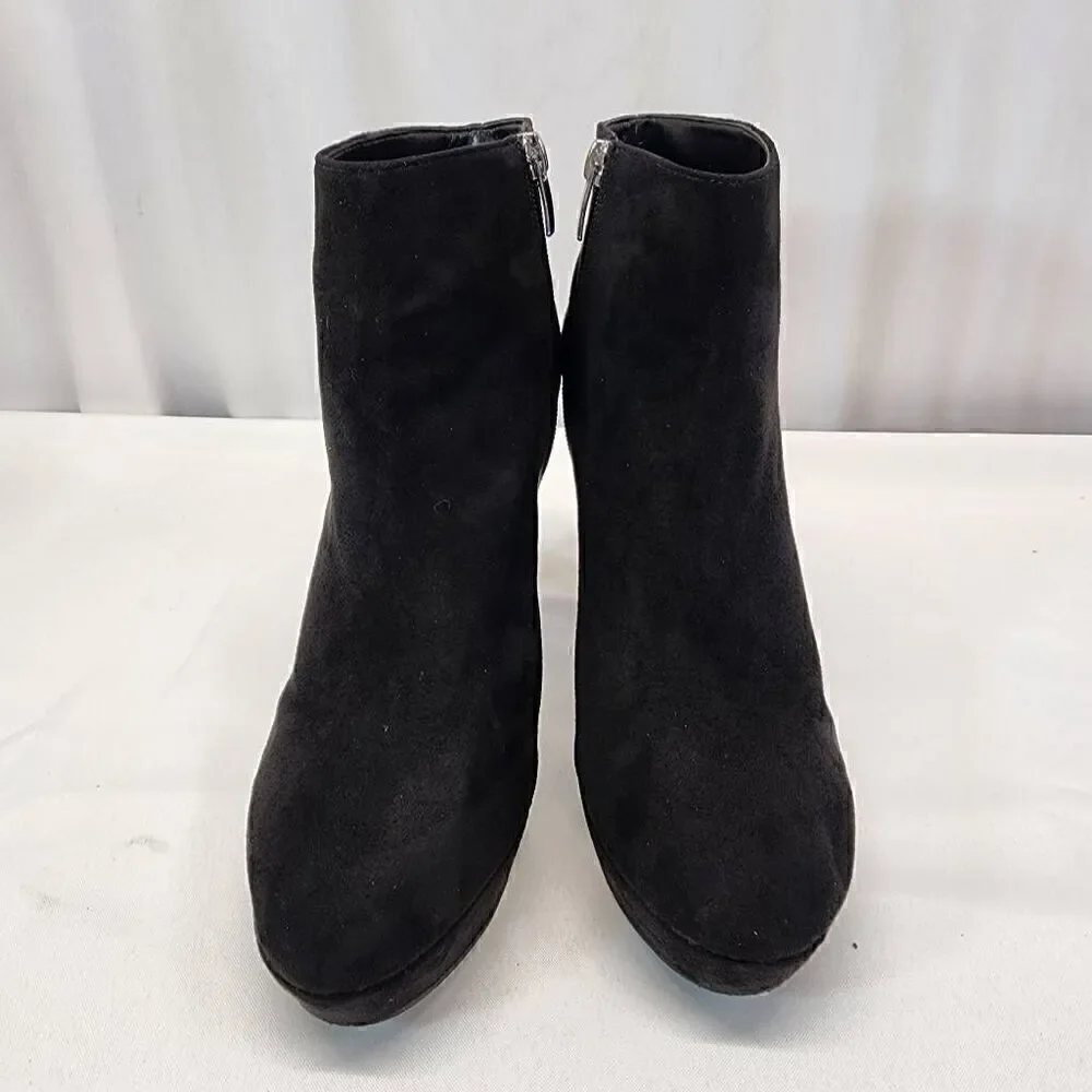 Nine West Glowup Platform Booties Size 8 Black